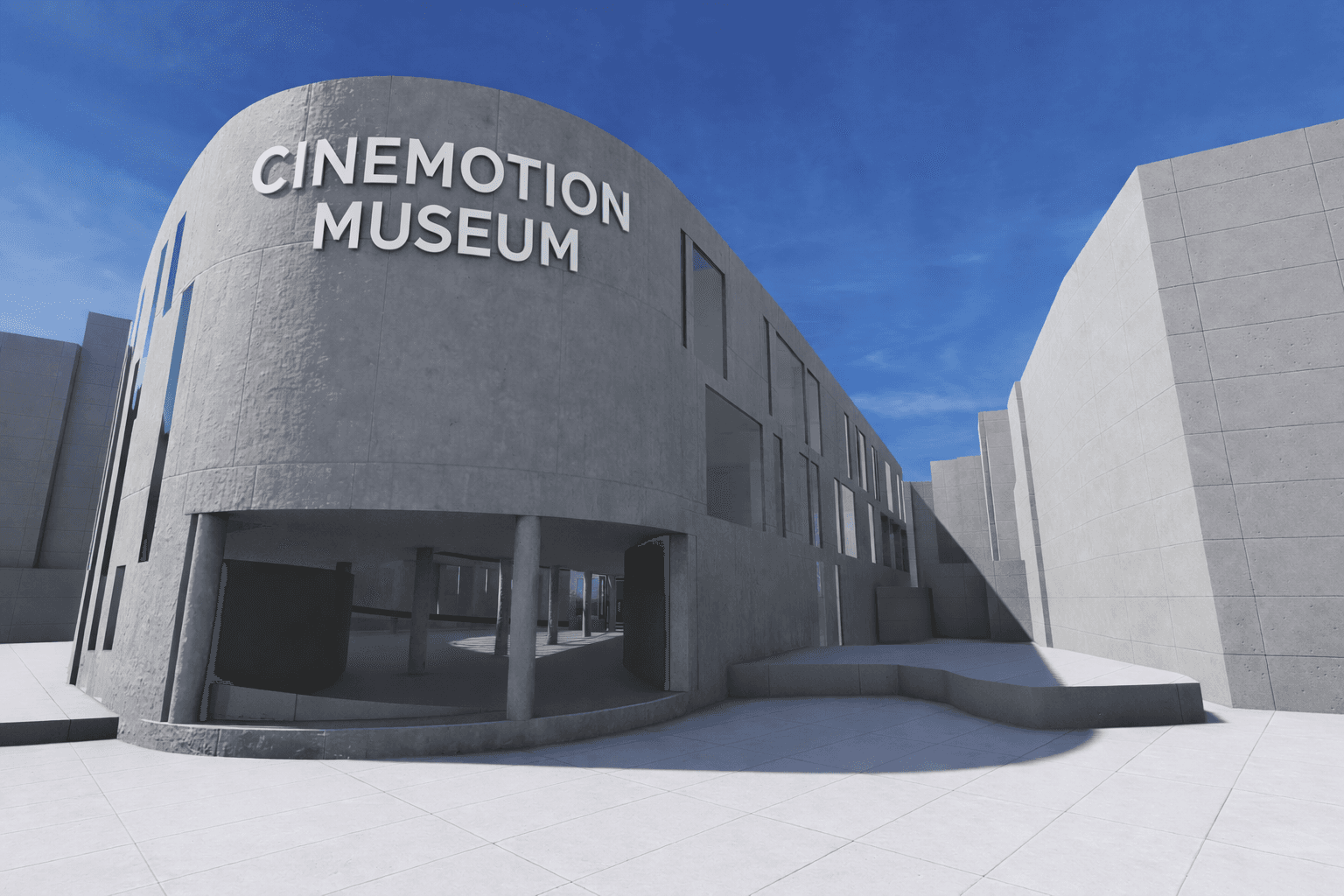 Cinemotion Museum — exterior facade with cinematic apertures