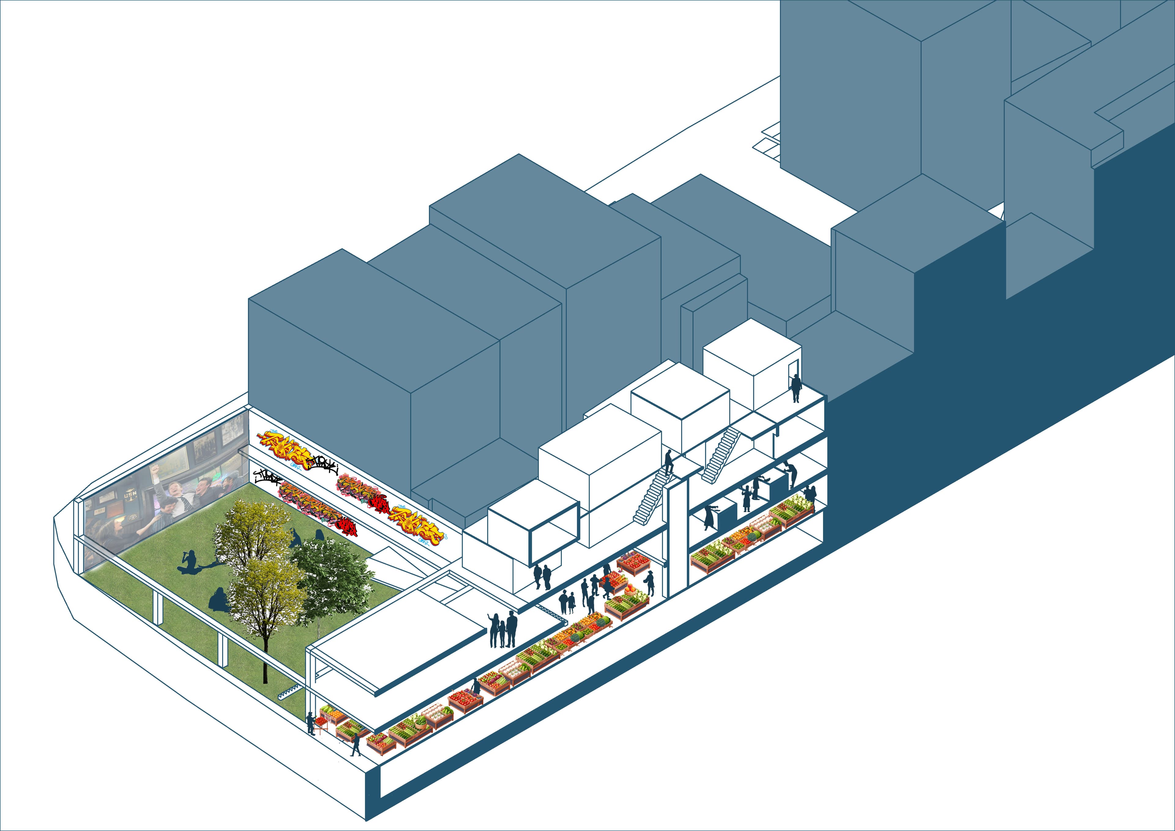 Commun Life — street view of the co-living cluster